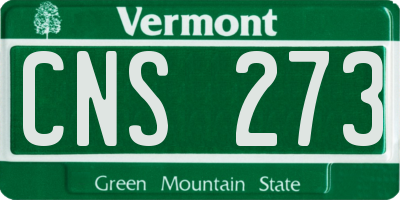 VT license plate CNS273