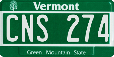 VT license plate CNS274