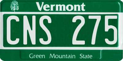 VT license plate CNS275