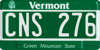 VT license plate CNS276