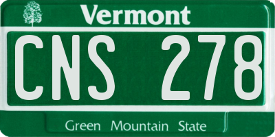 VT license plate CNS278