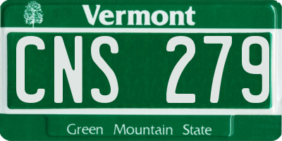 VT license plate CNS279