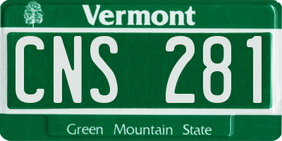 VT license plate CNS281