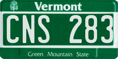 VT license plate CNS283