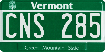 VT license plate CNS285