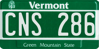 VT license plate CNS286