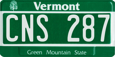 VT license plate CNS287