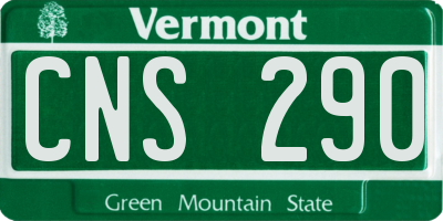 VT license plate CNS290