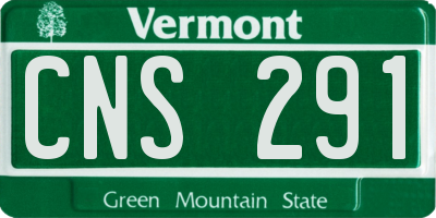 VT license plate CNS291