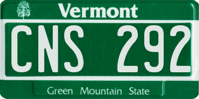 VT license plate CNS292