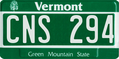 VT license plate CNS294