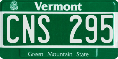 VT license plate CNS295