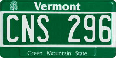 VT license plate CNS296