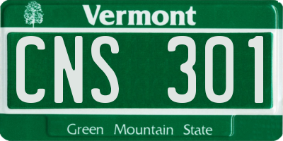 VT license plate CNS301