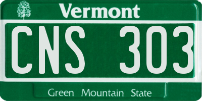 VT license plate CNS303