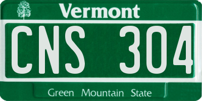 VT license plate CNS304