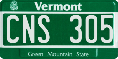 VT license plate CNS305