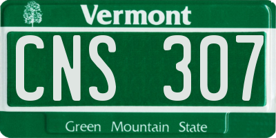 VT license plate CNS307