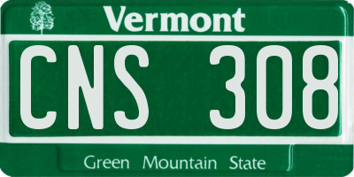 VT license plate CNS308