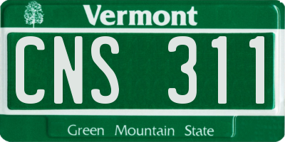VT license plate CNS311