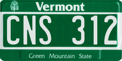 VT license plate CNS312