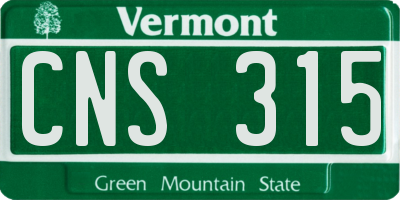 VT license plate CNS315