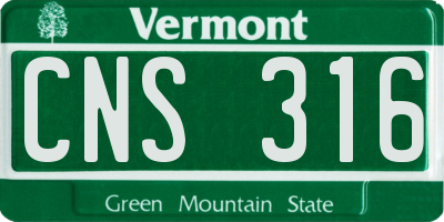 VT license plate CNS316