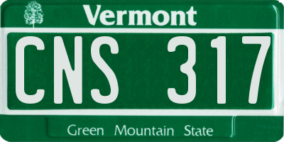 VT license plate CNS317