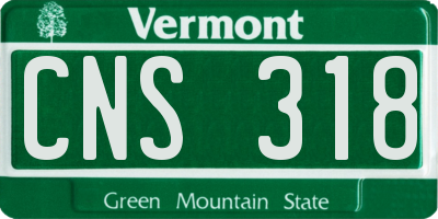 VT license plate CNS318