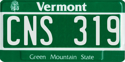 VT license plate CNS319