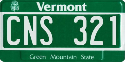 VT license plate CNS321