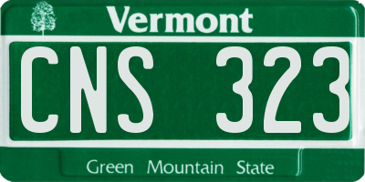VT license plate CNS323