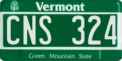 VT license plate CNS324