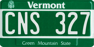VT license plate CNS327