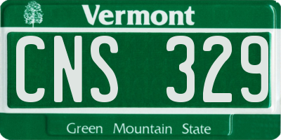 VT license plate CNS329