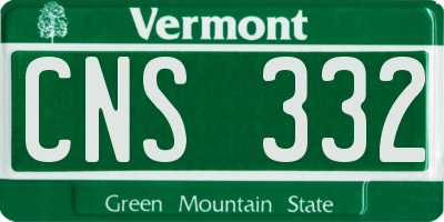 VT license plate CNS332