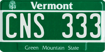 VT license plate CNS333