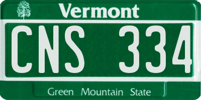 VT license plate CNS334