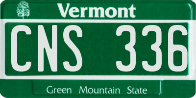 VT license plate CNS336