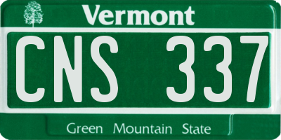 VT license plate CNS337