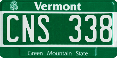 VT license plate CNS338