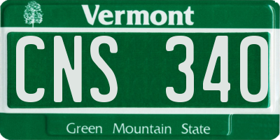 VT license plate CNS340