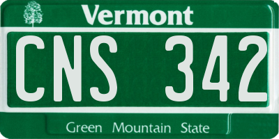 VT license plate CNS342