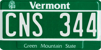 VT license plate CNS344