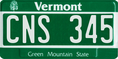 VT license plate CNS345