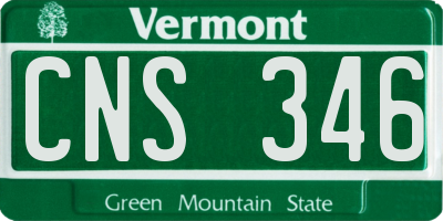 VT license plate CNS346