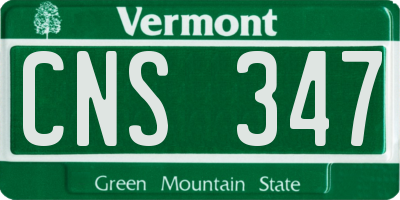 VT license plate CNS347