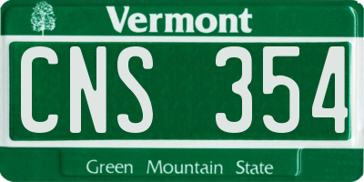 VT license plate CNS354