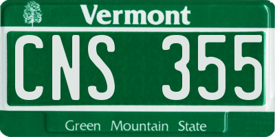 VT license plate CNS355