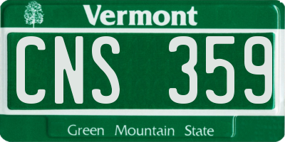VT license plate CNS359